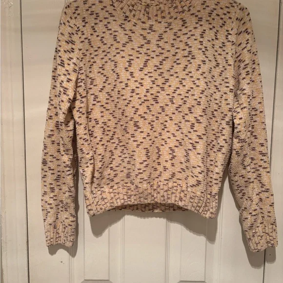 Victoria Emerson Cream and Purple Speckled Sweater - Picture 2 of 2